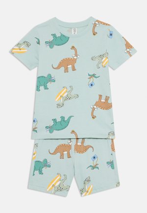 PYJAMA TEE SHORTS VEHICLE BOATS DINO SET - Komplet pidžame - light dusty turquoise