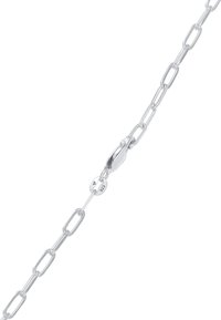 Collana in argento sterling con anelli ovali allungati e un sicuro moschettone. Presenta un marchio che indica la purezza 925.