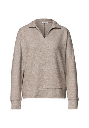 Street One, LANGARM POLOSHIRT IM MELANGE-LOOK - Pullover - sanded amber mel