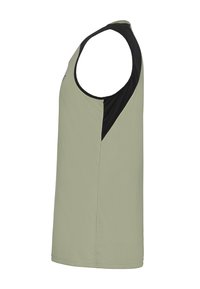 Ärmlös sporttopp i ljusgrön med svarta detaljer. Texturerad tyg, rund halsringning och rak nederkant. Klassisk passform för komfort.