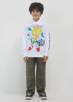 STAMPA SONIC - Sweatshirt - bianco ottico