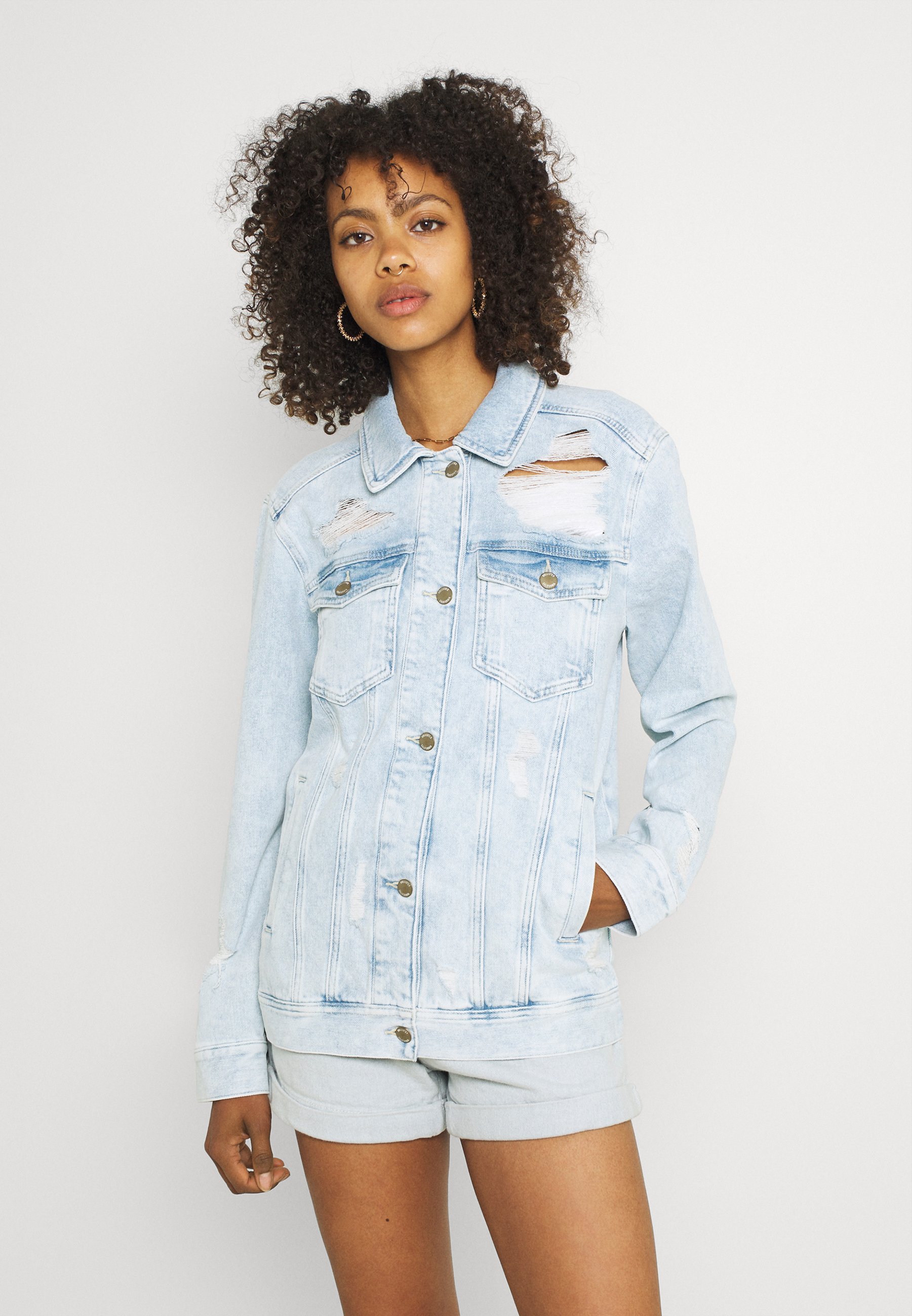 ripped boyfriend denim jacket