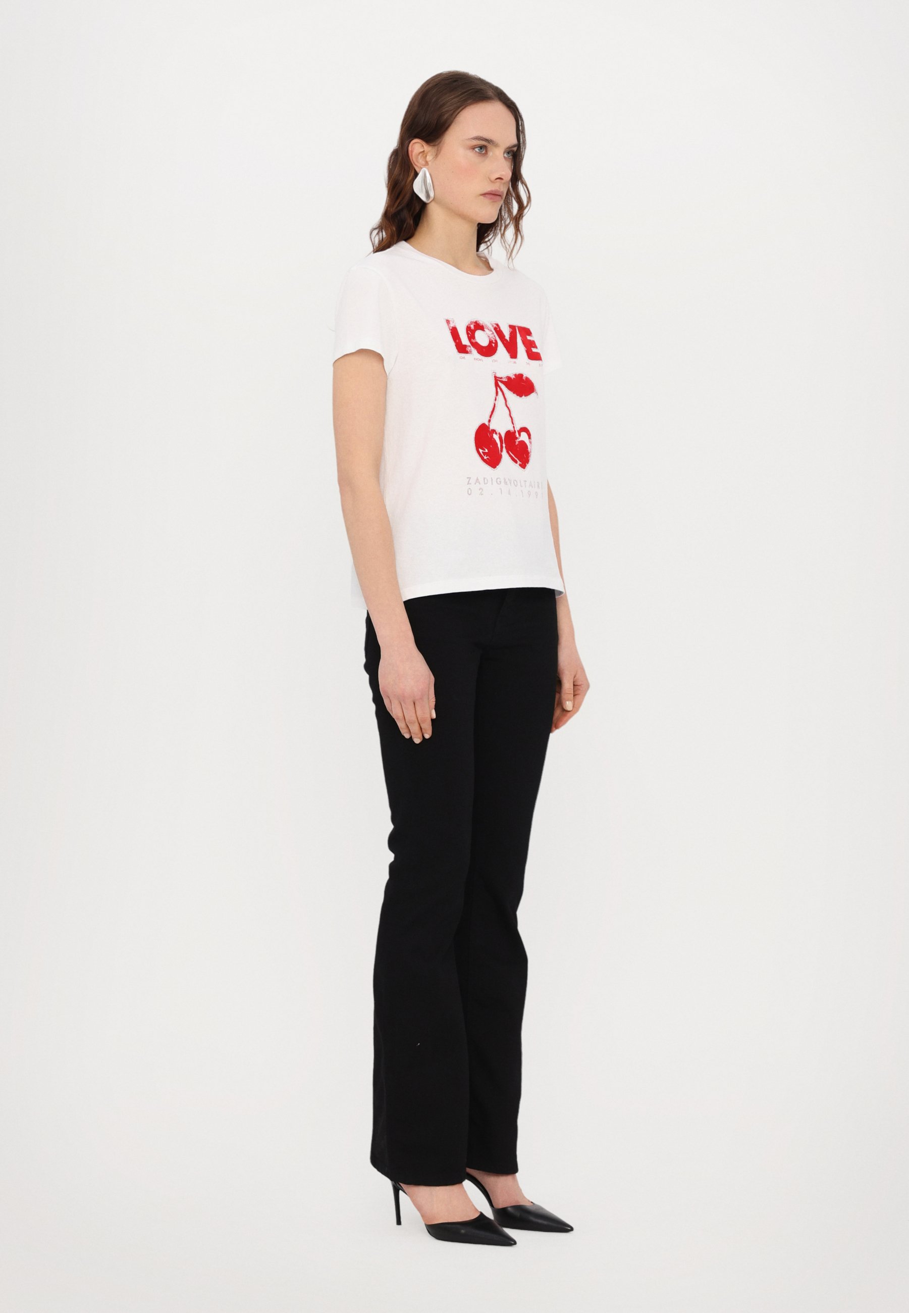 売れ筋商品|||ザディグ エ ヴォルテール Tシャツ レディース トップス WALK CONCERT CHERRY LOVE - Print T-shirt - black Zadig & Voltaire WALK CONCERT CHERRY LOVE - Print T-shirt