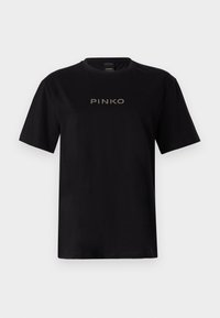 Pinko STREPITOSO LOGO STRASS EASY - T-shirt print - nero limousine