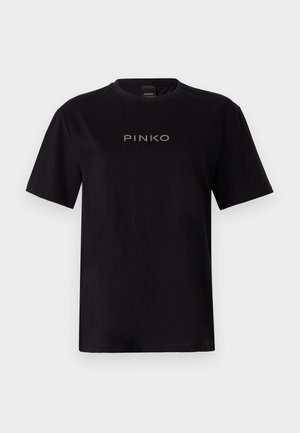 Pinko STREPITOSO LOGO STRASS EASY - T-shirt print - nero limousine