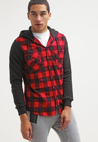 Urban Classics - CHECKED  - Zip-up sweatshirt - black Thumbnail Image 1