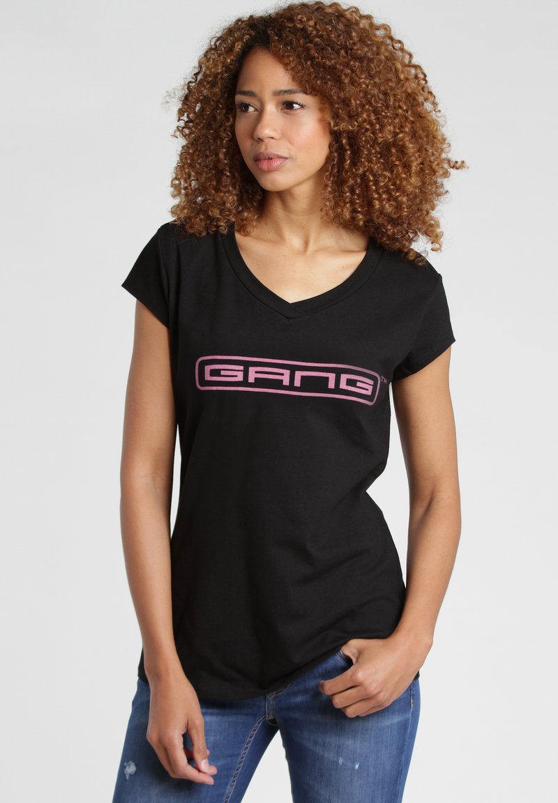 Damen T-Shirts | Gang T-Shirt print black rose print/schwarz-metallic - EY86959 Damen T-Shirts | Gang T-Shirt print black rose print/schwarz-metallic - EY86959