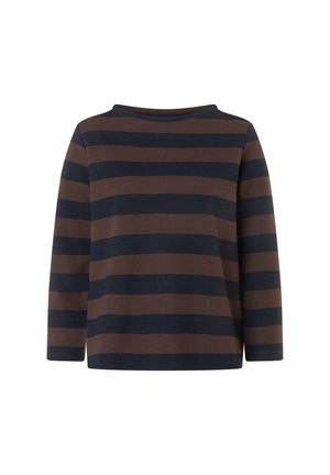 More & More, MORE & MORE KOMPAKTES 3/4 ARM-BOXY-BLOCKSTREIFENSHIRT - T-shirt à manches longues - brown marine stripes