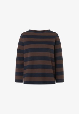 More & More, MORE & MORE KOMPAKTES 3/4 ARM-BOXY-BLOCKSTREIFENSHIRT - Longsleeve - brown marine stripes