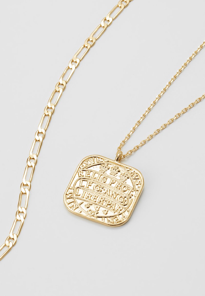 Damen Halsketten | Orelia SQUARE COIN CHAIN ROW NECKLACE 2-IN-1 Halskette pale gold-coloured/goldfarben - WP93837 Damen Halsketten | Orelia SQUARE COIN CHAIN ROW NECKLACE 2-IN-1 Halskette pale gold-coloured/goldfarben - WP93837