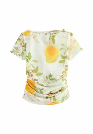 Next SLIM FIT SHORT SLEEVE - Blouse - green ecru
