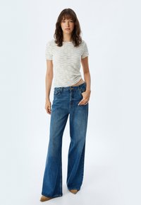 Koton SEMI SHEER CROP  - Camiseta estampada - white