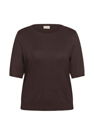 Kaffe Curve, KCLIZZY SCALLOP PULLOVER - T-shirt print - seal brown