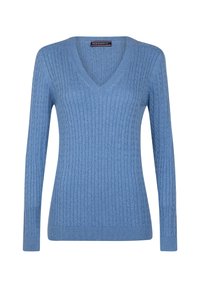 FINE CABLE V-NECK - Trui - royal blue