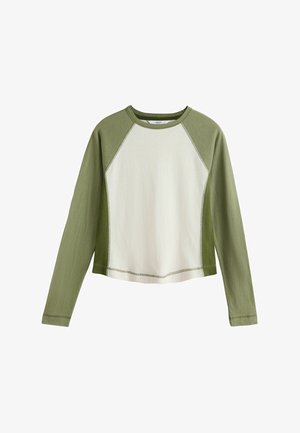 Next, REGULAR FIT - LONG SLEEVE WASHED EFFECT RAW SEAM T-SHIRT . - Striktrøje - green