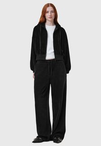 AllSaints VINNY VELVET - Felpa con zip - black