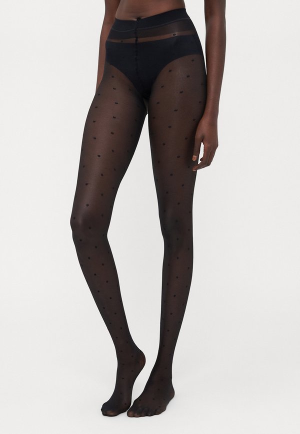 FASHION TIGHTS CROTCHLESS DOTS BASIC 20 DEN 2 PACK - Tights4