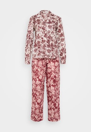 Desmond & Dempsey WOMENS LONG  - Conjunto de pijama - cream/burgundy/red/pink