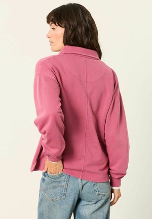 FatFace, QUARTER NECK COLLARED SWEAT TOP - Langarmshirt - dark pink