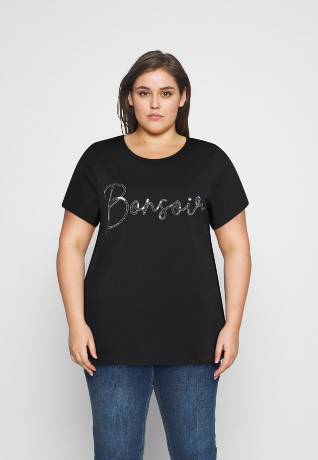 BONSOIR SEQUIN TEE - Print T-shirt - black