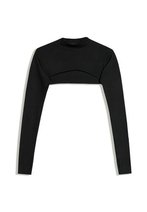 Bershka, (ACTIVE) LONG SLEEVE HIGH NECK TECHNICAL - BOLERO - Langærmet T-shirt - black