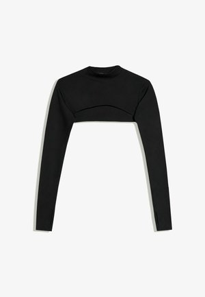 Bershka, (ACTIVE) LONG SLEEVE HIGH NECK TECHNICAL - BOLERO - Langærmet T-shirt - black