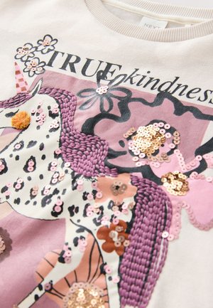 Next Sweatshirt - ecru/pink unicorn applique