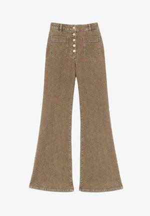 Reiss, REGULAR FIT - CALI TWIN-POCKET BUTTON FLARED JEANS . - Jeans a zampa - light brown