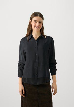 Calvin Klein GEORGETTE CUT OUT BLOUSE - Košile - black