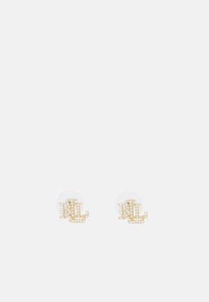 LOGO STUD - Øredobber - gold-coloured/white