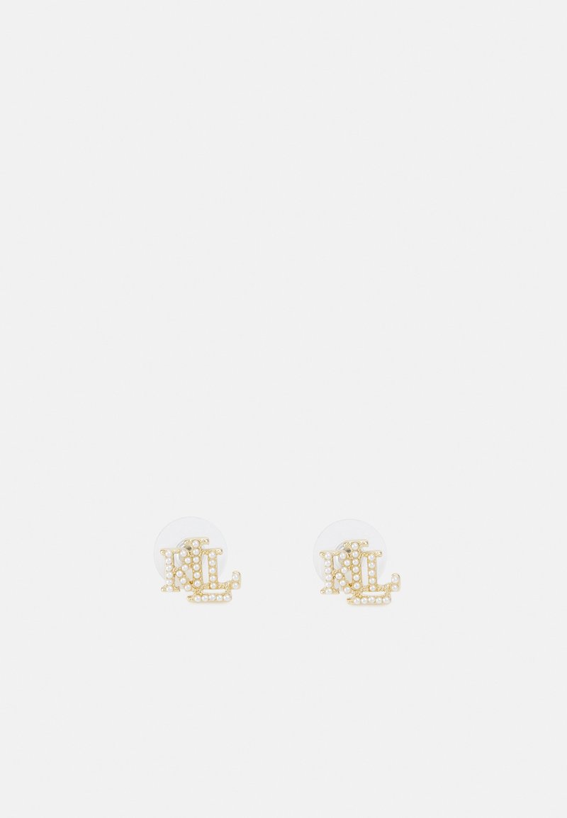 Lauren Ralph Lauren - LOGO STUD - Cercei - gold-coloured/white, Extindeți