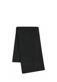 Mørkegrå skjerf laget av myk stoff, med rektangulær form og rene kanter samt en subtil tekstur. Ingen mønstre eller hardware synlig.