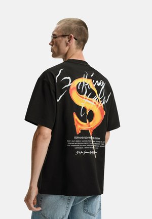 Bershka PRINTED - SHORT SLEEVE - T-shirt con stampa - black