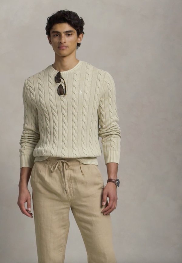 CABLE-KNIT MINERAL-DYED COTTON SWEATER - Jumper - natural3