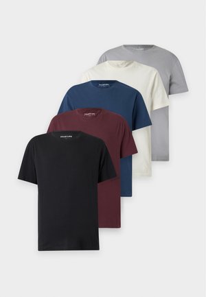 YOURTURN, UNISEX 5 PACK REGULAR FIT - T-shirt basique - dark blue/dark red/egret/light grey/black