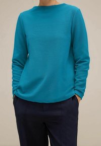 Street One Stickad tröja - mottled royal blue