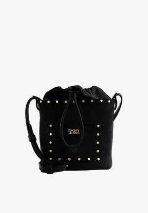 DKNY, PAYTON BUCKET BAG - Sac bandoulière - blk gold-coloured