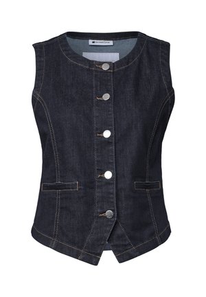 Street One, DENIM WESTE MIT RUNDHALS UND KNÖPFEN - Veste sans manches - deep rinse washed