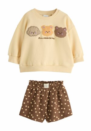Next, REGULAR FIT - CREW NECK SWEATSHIRT & SHORTS SET . - Sweatshirt - chocolate brown bear