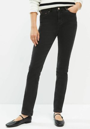 COSY BRUSHED - Jean slim - washed black