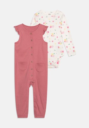 FRILL DUNGAREE SET - Long sleeved top - pink mix