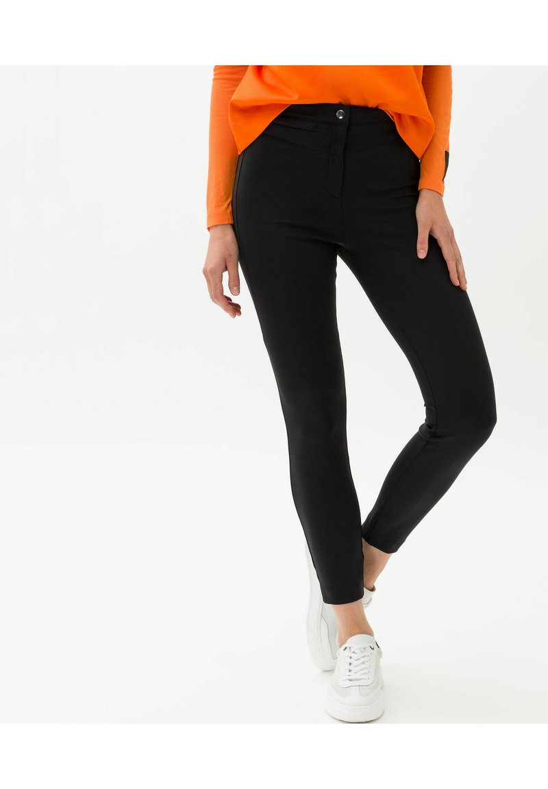 BRAX Mary mid waist slim fit broek met panterprint • Grijs • de Bijenkorf