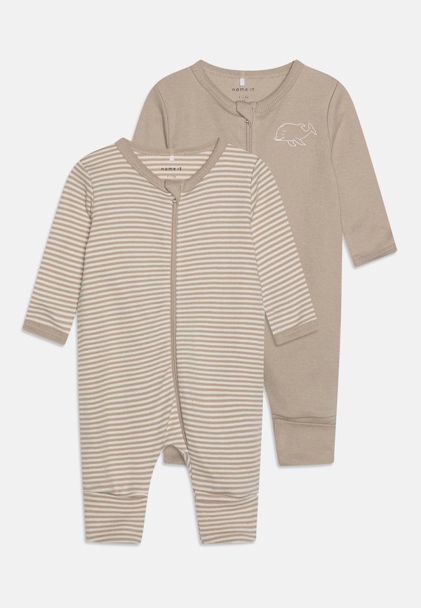 NBNNIGHTSUIT ZIP UNISEX 2 PACK - Pyjamas - beige