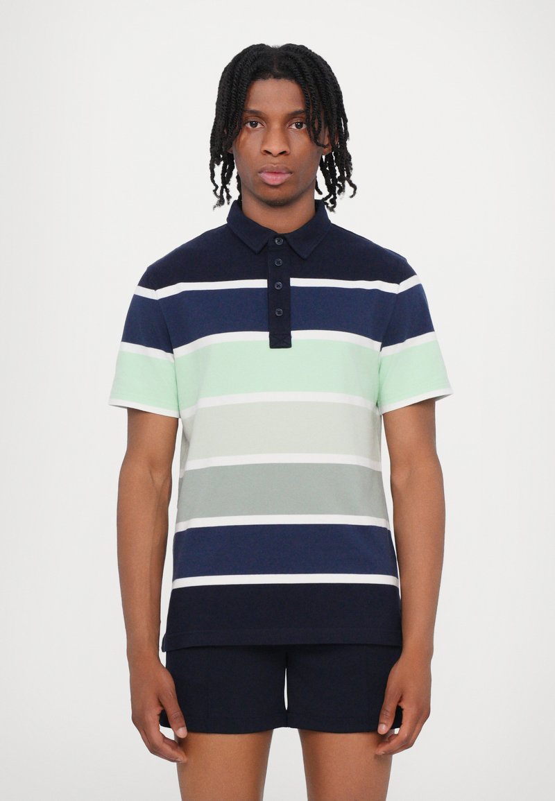 Ron Dorff BIG STRIPES - Polo marškinėliai - navy