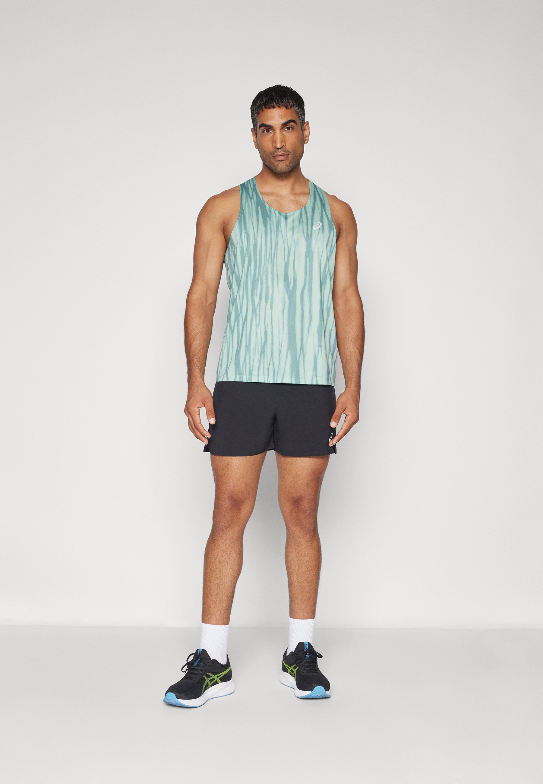 ASICS ROAD ALL OVER PRINT SINGLET - Top - light celadon/turquoise
