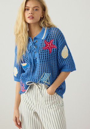 Next, Polokošeľa - blue embroidered