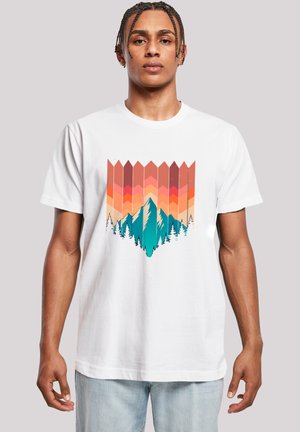 BERG SONNENUNTERGANG GEOMETRISCH - Print T-shirt - weiß