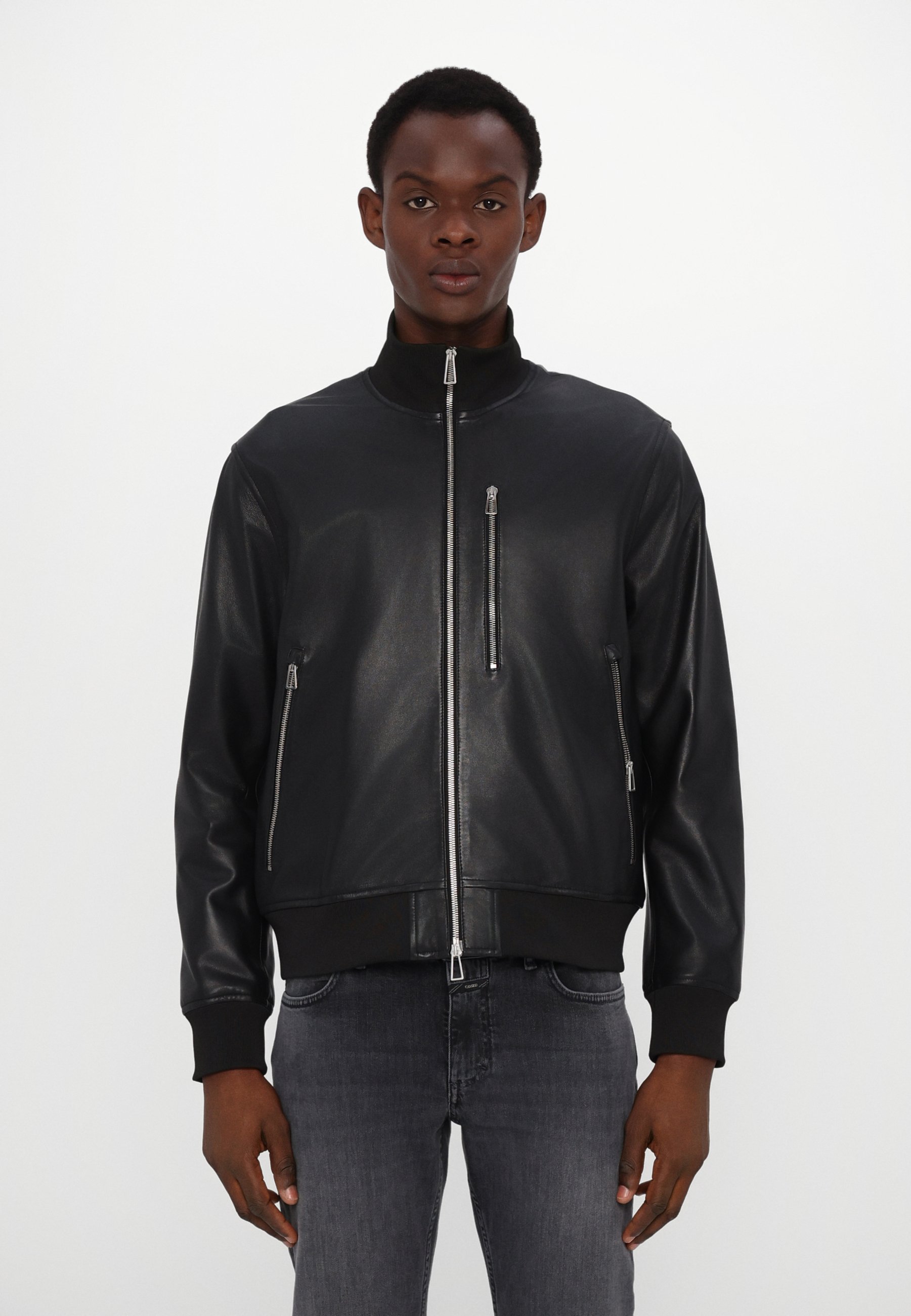 PS Paul Smith Leather jacket - black - Zalando.co.uk
