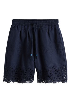 Next REGULAR FIT - CROCHET TRIM SHORTS  . - Short - navy