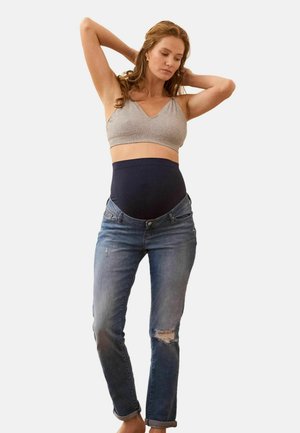 TALL FIT - PREMIUM ORGANIC OVERBUMP MATERNITY BOYFRIEND - Jeans slim fit - blue